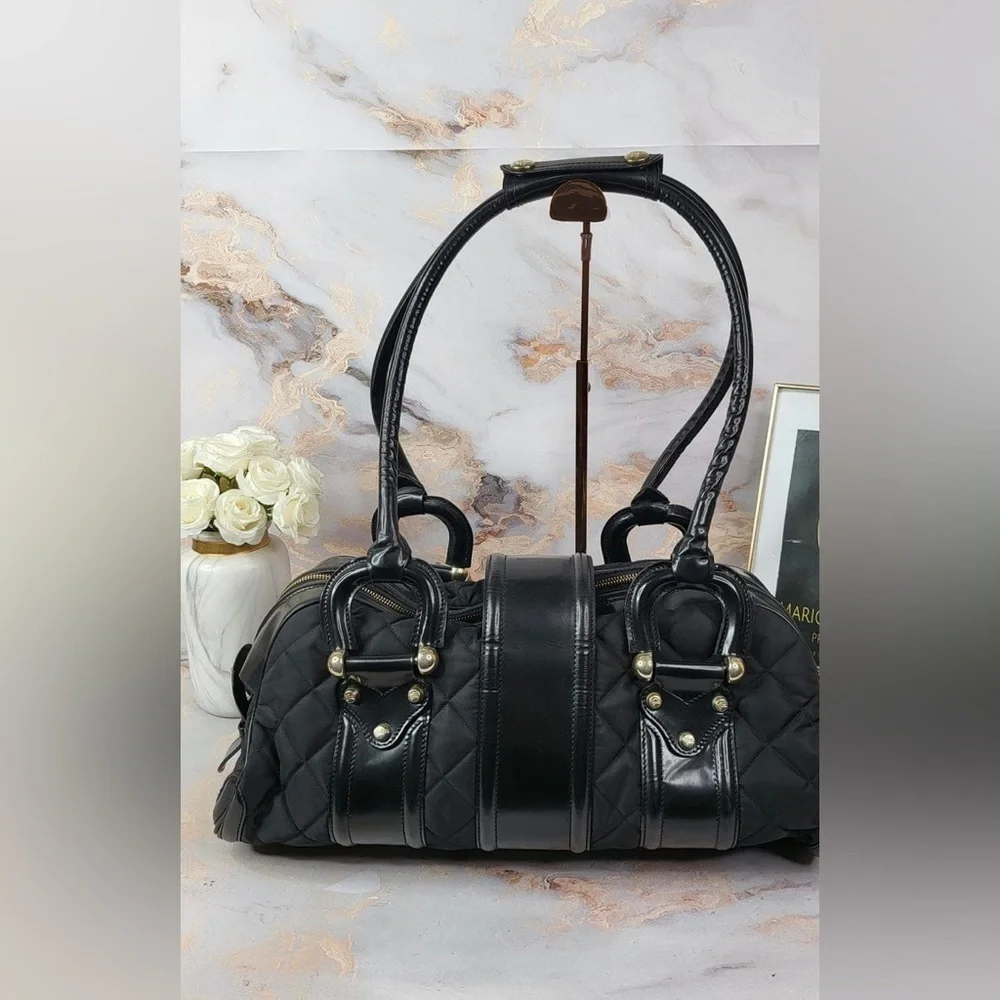 Burberry Quilted Nylon Manor Satchel Bag